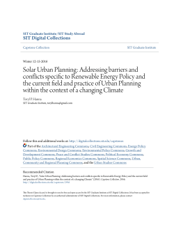Solar Urban Planning: Addressing barriers and conflicts specific to