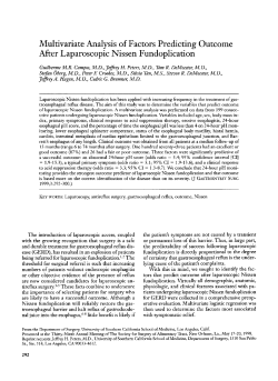 Multivariate Analysis of Factors Predicting Outcome After