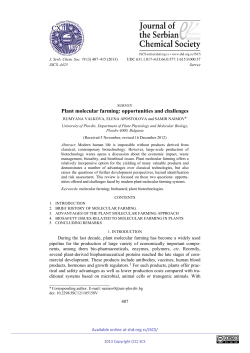 Plant molecular farming: opportunities and challenges
