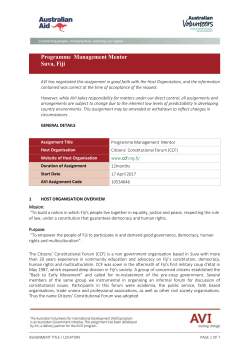 the job description - Australian Volunteers for