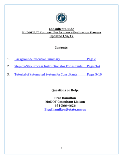 MnDOT P/T Contract Performance Evaluation Process