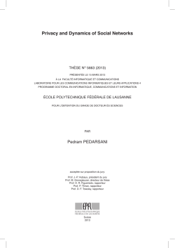 Privacy and Dynamics of Social Networks - Infoscience