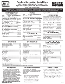 Outdoor Recreation Rental Rate