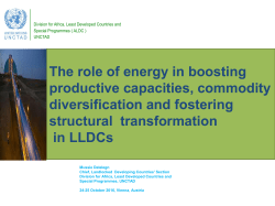 The role of energy in boosting productive capacities - UN