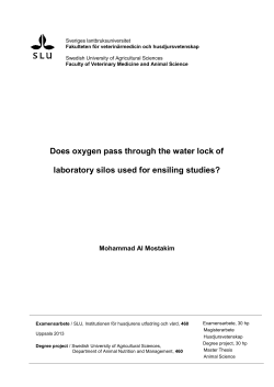 Does oxygen pass through the water lock of laboratory silos