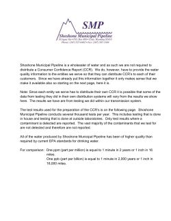 primary standards - Shoshone Municipal Pipeline