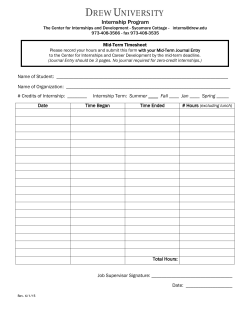Please record your hours and submit this form with your first journal