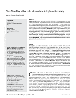 Floor Time Play with a child with autism: A single