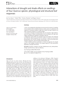 Interactions of drought and shade effects on seedlings of four