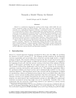 Towards a Model{Theory for Esterel 1 Introduction