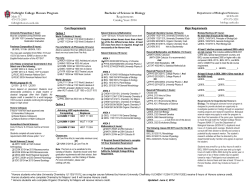 Fulbright College Honors Program Bachelor of Science in Biology