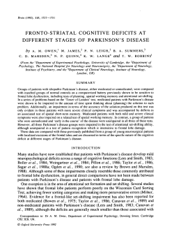 fronto-striatal cognitive deficits at different stages of