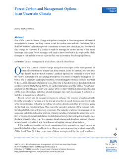 Forest Carbon and Management Options in an Uncertain Climate