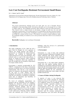 Low Cost Earthquake Resistant Ferrocement Small