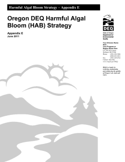 Oregon DEQ Harmful Algal Bloom (HAB) Strategy