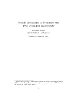 Feasible Mechanisms in Economies with Type