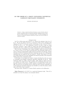 ON THE ORDER OF A GROUP CONTAINING - Rose