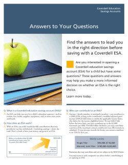 Coverdell ESAs - Answers to Your Questions