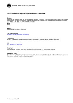 Prosumer centric digital energy ecosystem framework