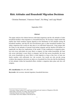 Risk Attitudes and Household Migration Decisions