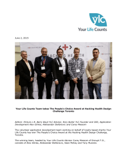 June 2, 2015 Your Life Counts Team takes The People`s Choice