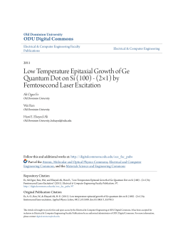 Low Temperature Epitaxial Growth of Ge Quantum Dot on Si (100