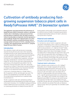 growing suspension tobacco plant cells in ReadyToProcess WAVE