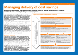 Managing delivery of cost savings