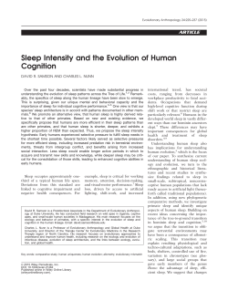 Sleep Intensity and the Evolution of Human Cognition