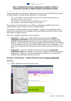 Adobe Reader advice on security settings problems during