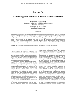 Consuming Web Services: A Yahoo! Newsfeed