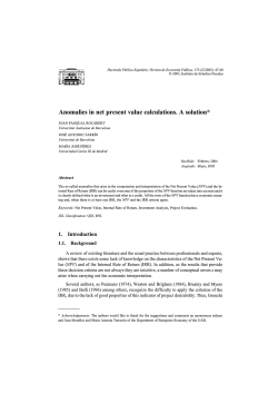 Anomalies in net present value calculations. A solution