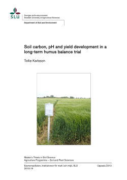 Soil carbon, pH and yield development in a long
