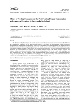 Effects of Feeding Frequency on the Post