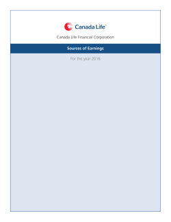 CLFC - Sources of Earnings 2016 - Canada Life Financial Corporation