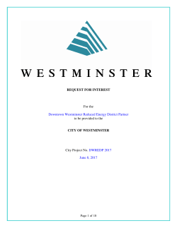 RFI Westminster District Energy Partner