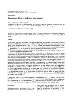 Bicarbonate effects in leaf discs from spinach | SpringerLink