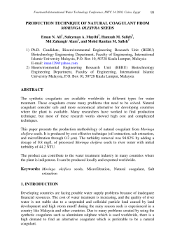 production technique of natural coagulant from moringa oleifra