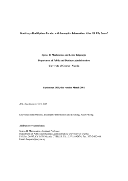 After All, why Learn - Annual International Real Options Conference