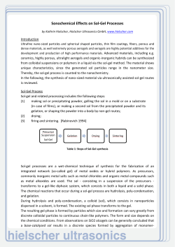 Sonochemical Effects on Sol-Gel Processes