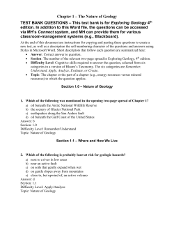 Exploring Geology Chapter 1 Questions