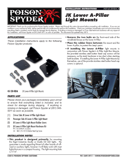 JK Lower A-Pillar Light Mounts
