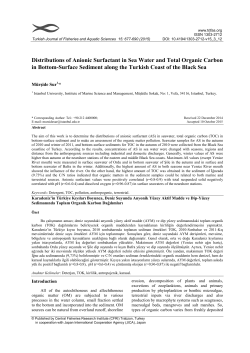 Distributions of Anionic Surfactant in Sea Water and Total Organic