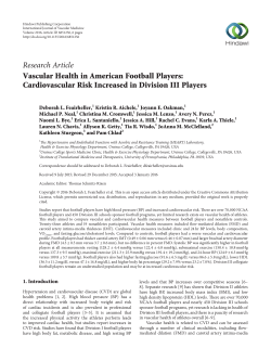 Vascular Health in American Football Players: Cardiovascular Risk