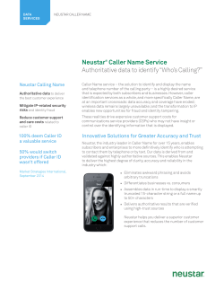 Neustar&reg; Caller Name Service Authoritative data to identify