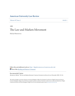 The Law-and-Markets Movement - Digital Commons @ American