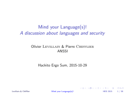 Mind your Language(s)! - Hackito Ergo Sum 2015