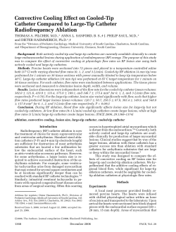 Convective cooling effect on cooled-tip catheter compared to large