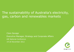 The sustainability of Australia`s electricity, gas, carbon and