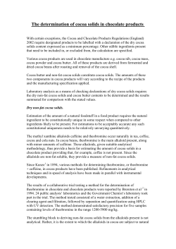 The estimation of cocoa solids in chocolate